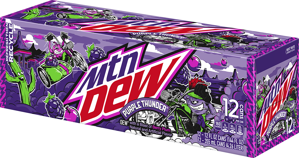 12 Pack Mtn Dew Purple Thunder