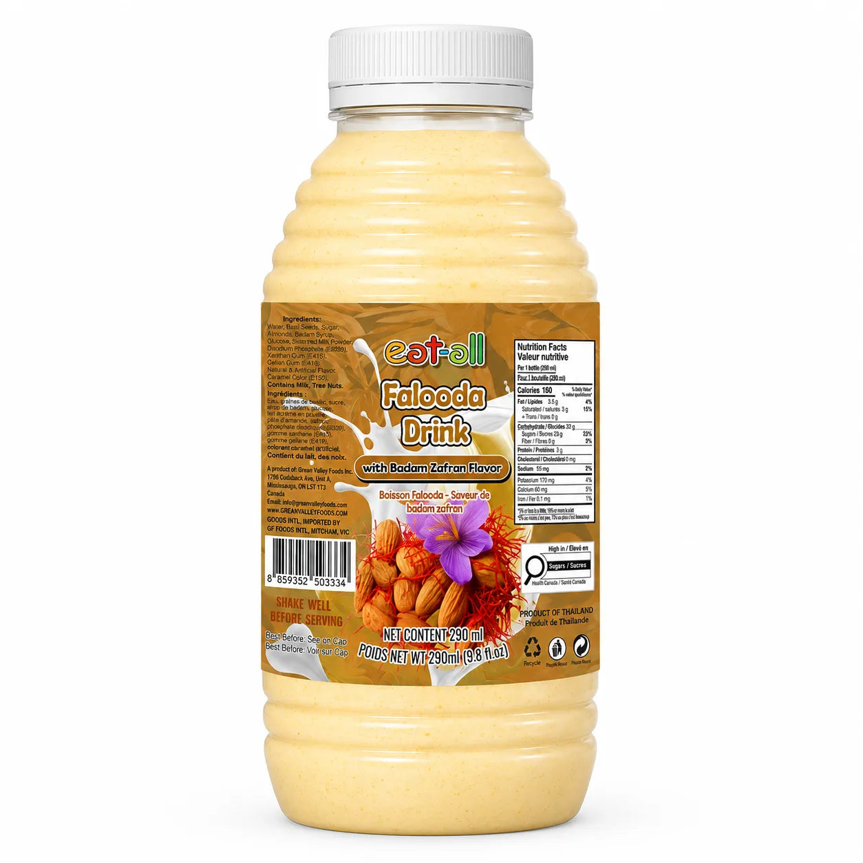 Eat-all Falooda Drink with Badam Zaffron Flavor (290ml x 24)