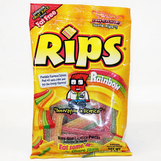 (12 Pack X 4Oz) Rips HB Gummy Strips Rainbow Pieces