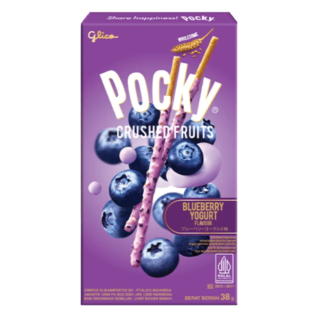 Pocky Crush Fruit- Blueberry (38g x 10)