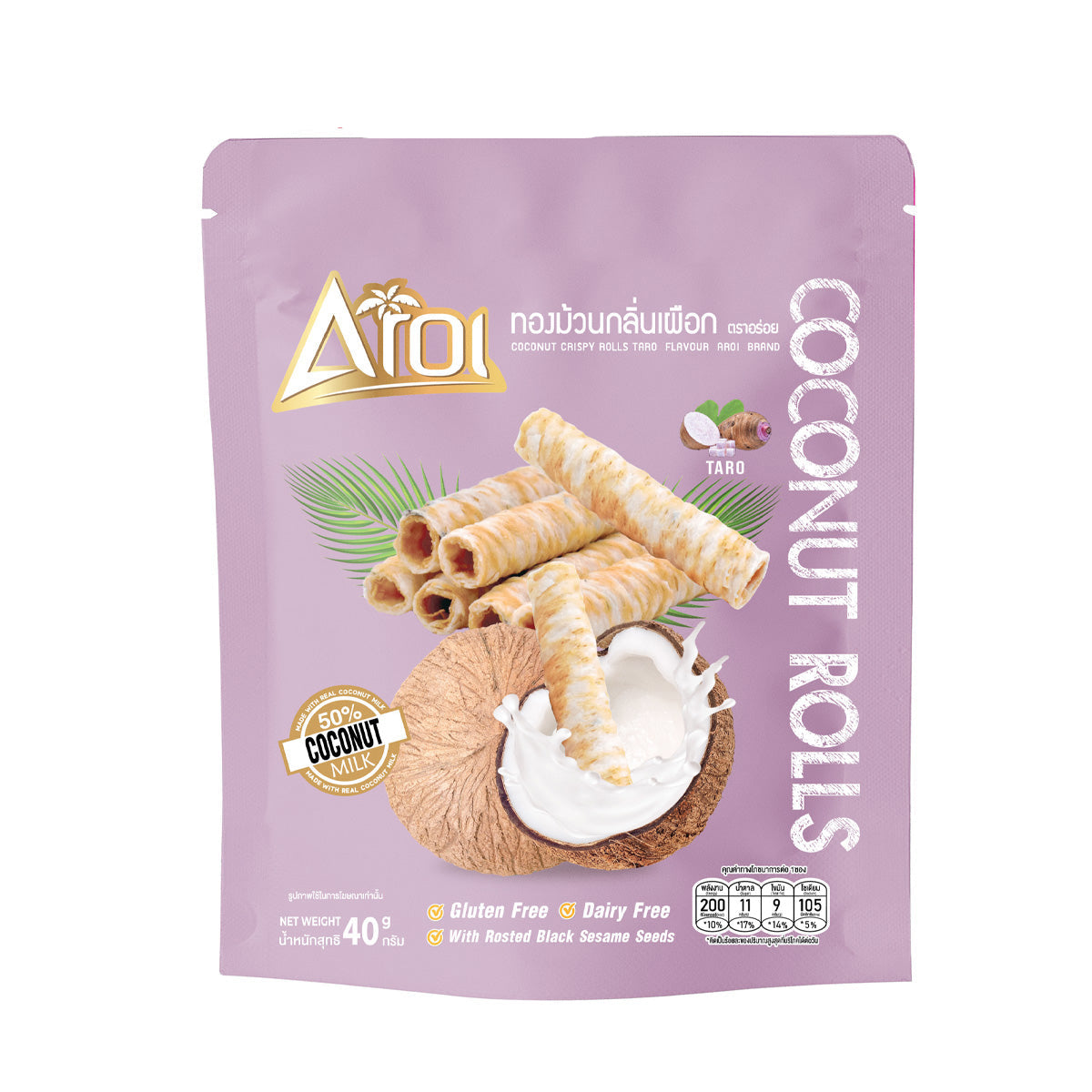 Aroi Coconut Rolls Taro (40g x 20)