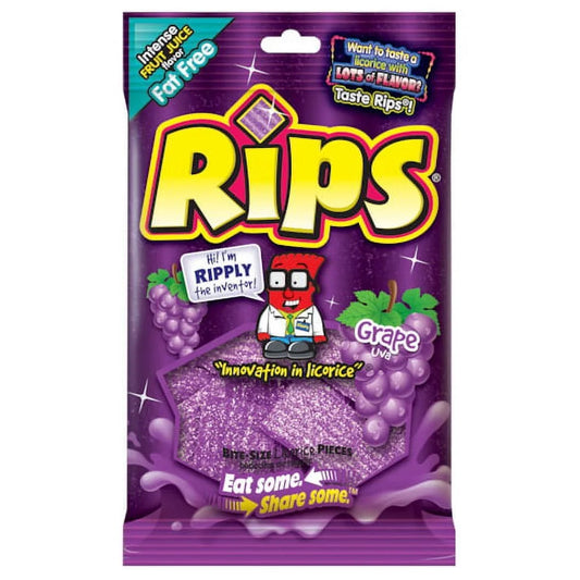 (12 Pack X 4Oz) Rips HB Gummy Strips Grape
