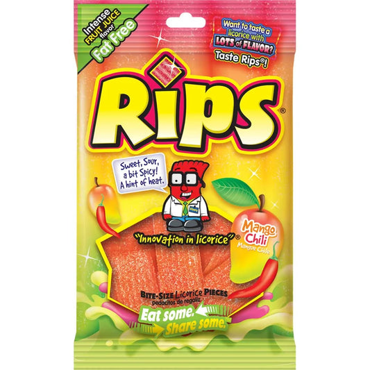 (12 Pack X 4Oz) Rips HB Gummy Strips Mango Chilli
