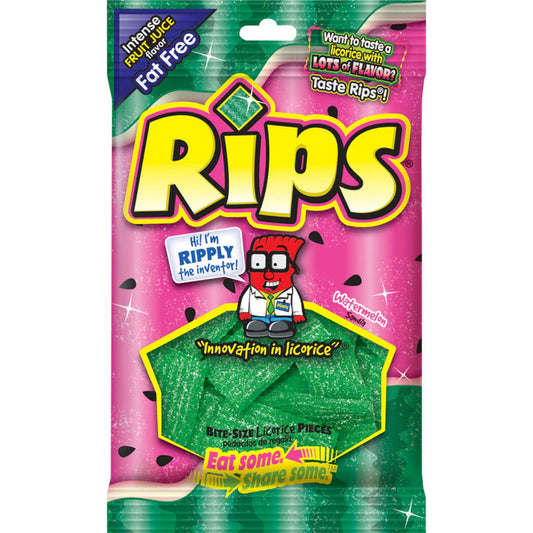 (12 Pack X 4Oz) Rips HB Gummy Strips Watermelon