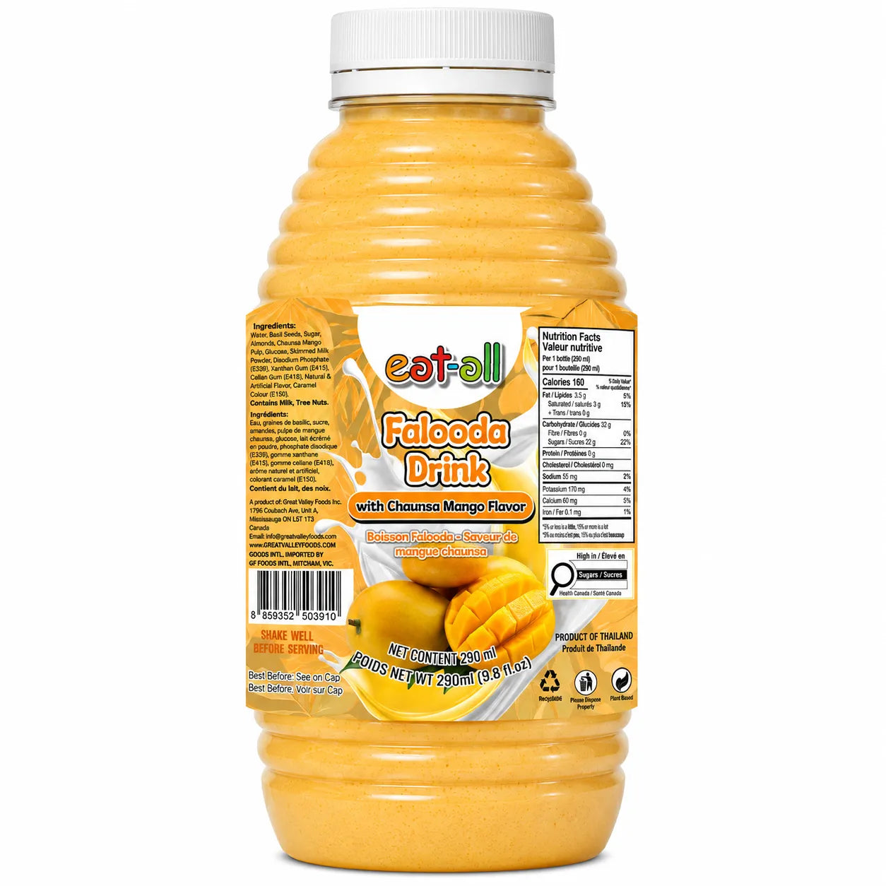 Eat-all Falooda Drink with Chaunsa Mango Flavor (290ml x 24)
