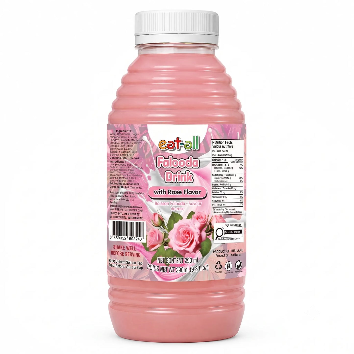Eat-all Falooda Drink with Rose Flavor (290ml x 24)