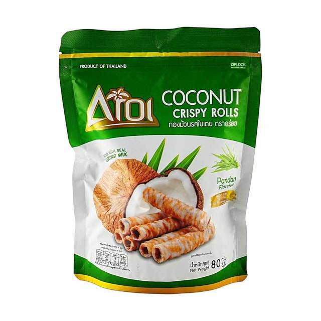 Aroi Coconut Rolls Pandan (80g x 20)