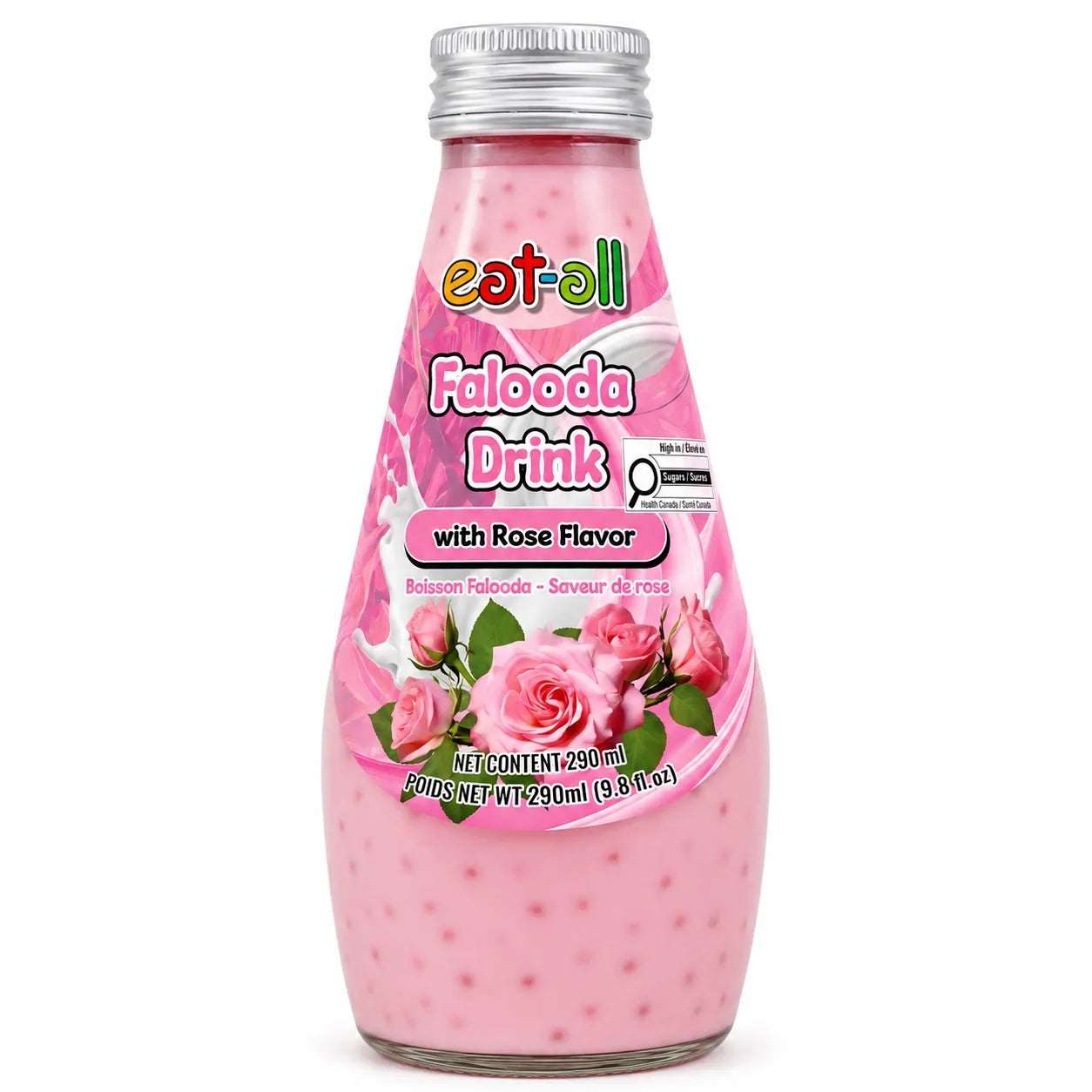 Eatall Falooda Drink with Rose Flavor - India (290ml x 24) - LM