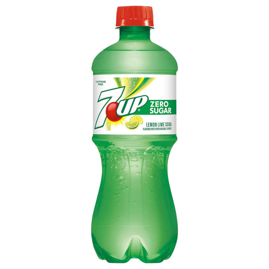 7up Zero Sugar Soda Pop Bottles (24 x 20 Oz)